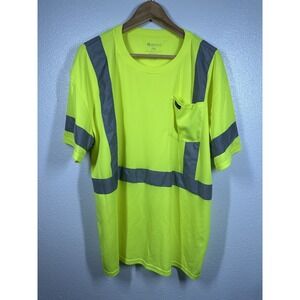 Buffalo Outdoors Safety Shirt Mens 2XL Yellow‎ ANSI Class 2 Reflective Workwear